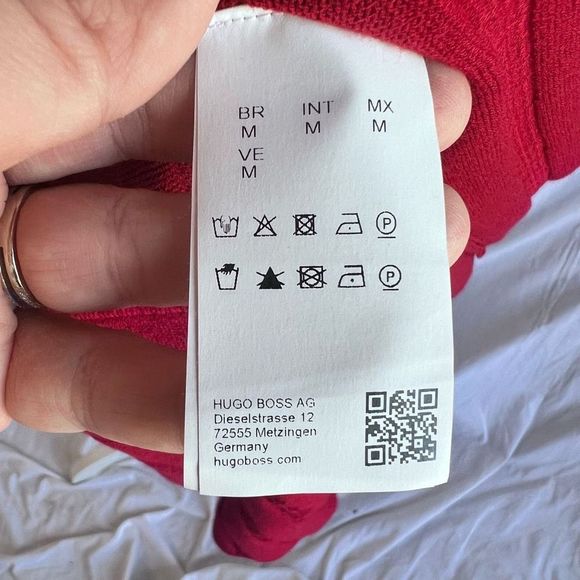 Hugo BOSS Knit blend Frida dress in Pomegranate, size Medium - Picture 5 of 9